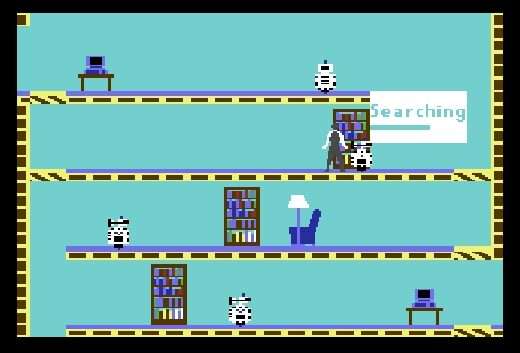 Screenshot of Impossible Mission game running on the Commodore 64