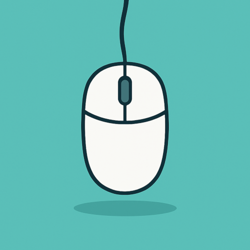 Computer mouse illustration for Teach.Land slideshow on computer parts
